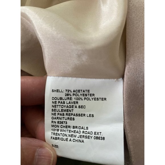 Montage Mon Cheri Size 6 Fits 2 Champagne Gown Embellished Beaded Dress 2 Piece - Picture 15 of 16